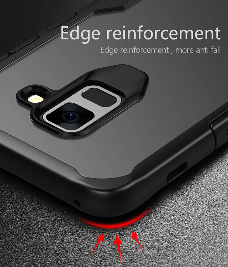 Carcasă din plastic rezistentă la șoc, pentru Samsung Galaxy A8 Plus (2018) - gri