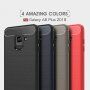 Carcasă din plastic cu textură șlefuită, pentru Samsung Galaxy A8 Plus (2018) - albastru închis