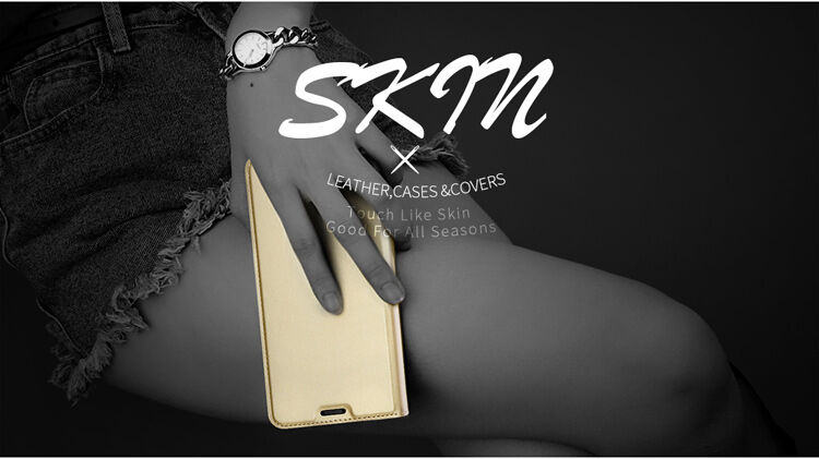 Husă flip Dux Ducis Skin Pro, pentru Samsung Galaxy S9 Plus - roz-auriu