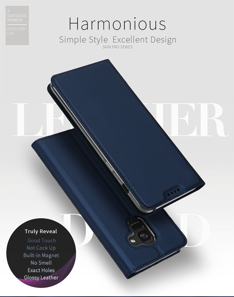 Husă flip Dux Ducis Skin Pro, pentru Samsung Galaxy A8 (2018) - albastru închis