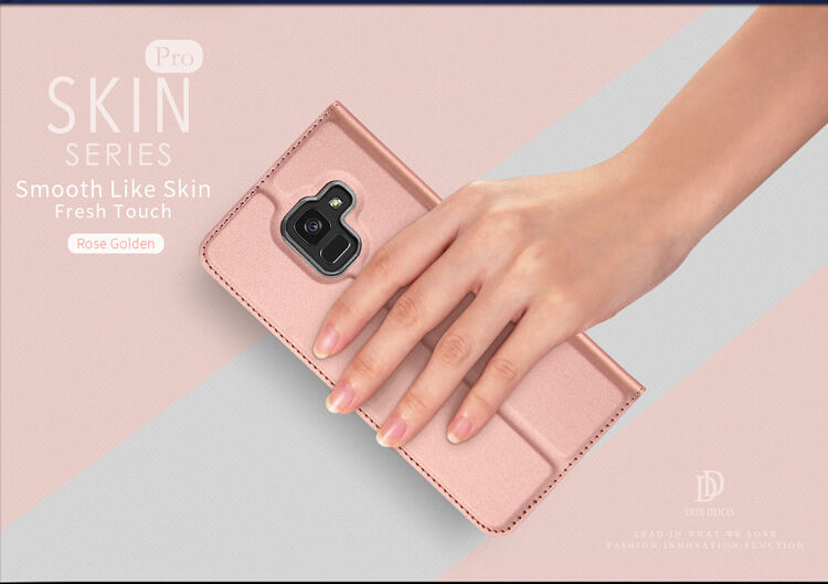 Husă flip Dux Ducis Skin Pro, pentru Samsung Galaxy A8 (2018) - albastru închis