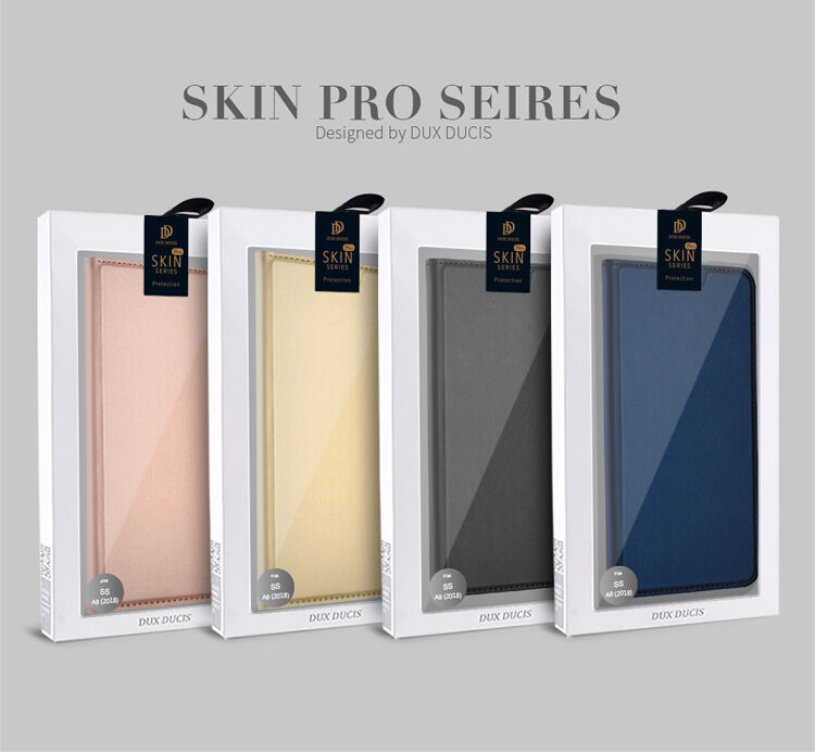 Husă flip Dux Ducis Skin Pro, pentru Samsung Galaxy A8 (2018) - auriu Husă flip Dux Ducis Skin Pro, pentru Samsung Galaxy A8 (2018) - auriu