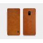 Husă flip Nillkin Qin, din piele, pentru Samsung Galaxy A8 (2018) - maro