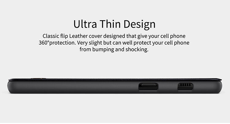 Husă flip Nillkin Qin, din piele, pentru Samsung Galaxy A8 Plus (2018) - maro