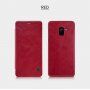 Husă flip Nillkin Qin, din piele, pentru Samsung Galaxy A8 Plus (2018) - maro