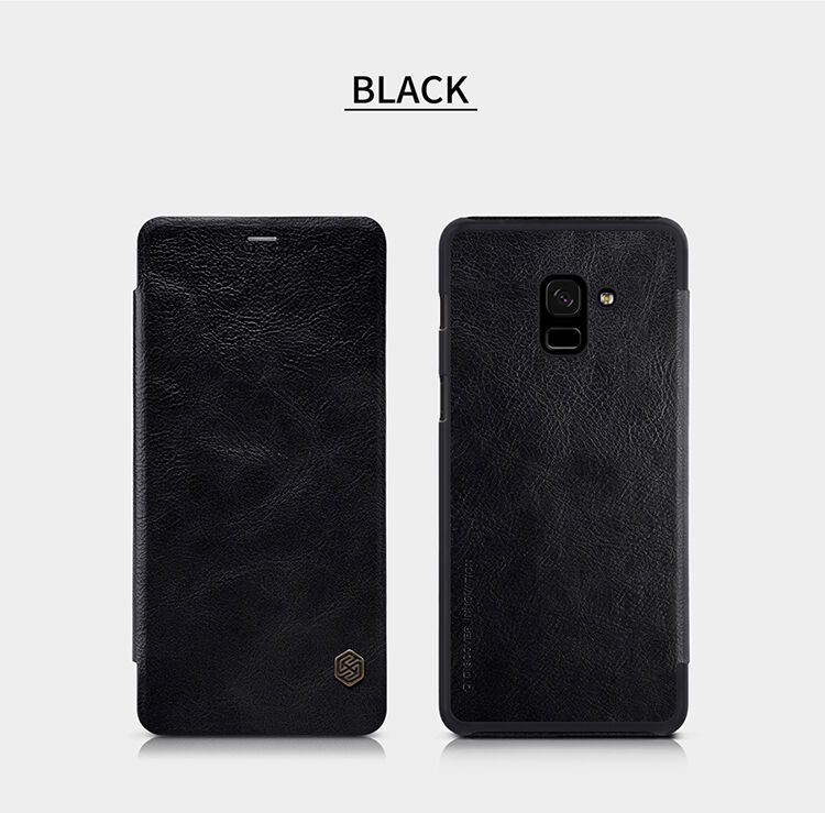 Husă flip Nillkin Qin, din piele, pentru Samsung Galaxy A8 Plus (2018) - maro