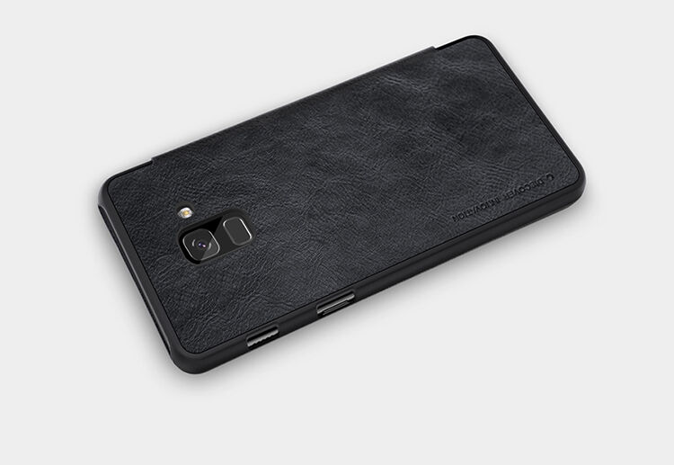 Husă flip Nillkin Qin, din piele, pentru Samsung Galaxy A8 Plus (2018) - maro