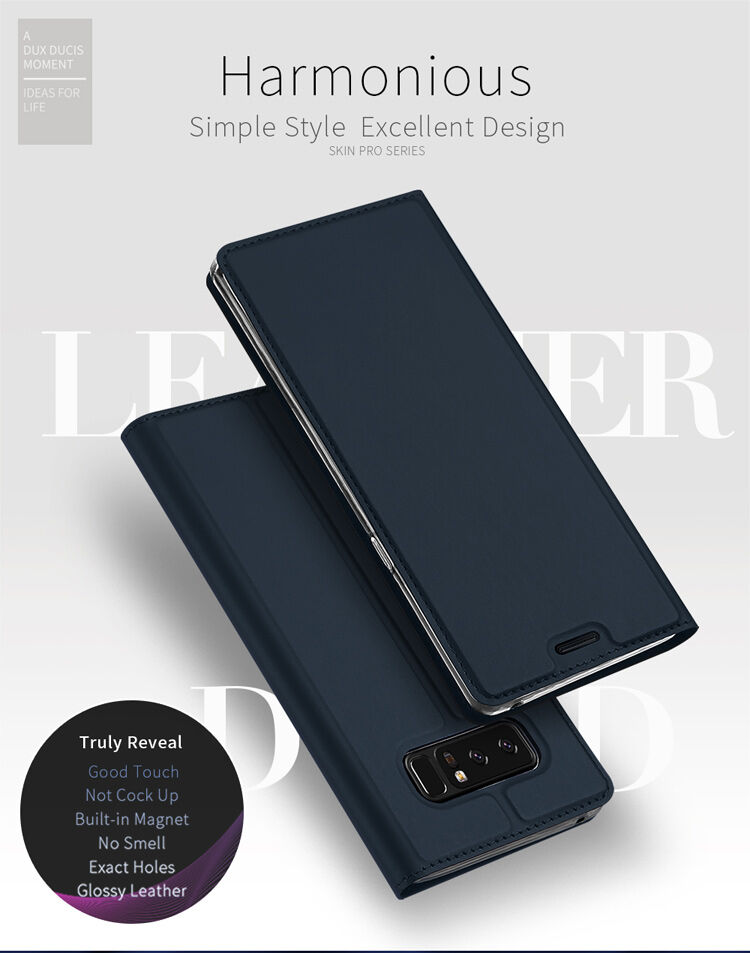 Husă flip Dux Ducis Skin Pro, pentru Samsung Galaxy Note 8 - albastru închis