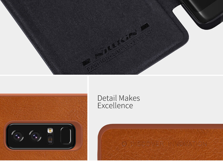 Husă flip Nillkin Qin, din piele, pentru Samsung Galaxy Note 8 - negru