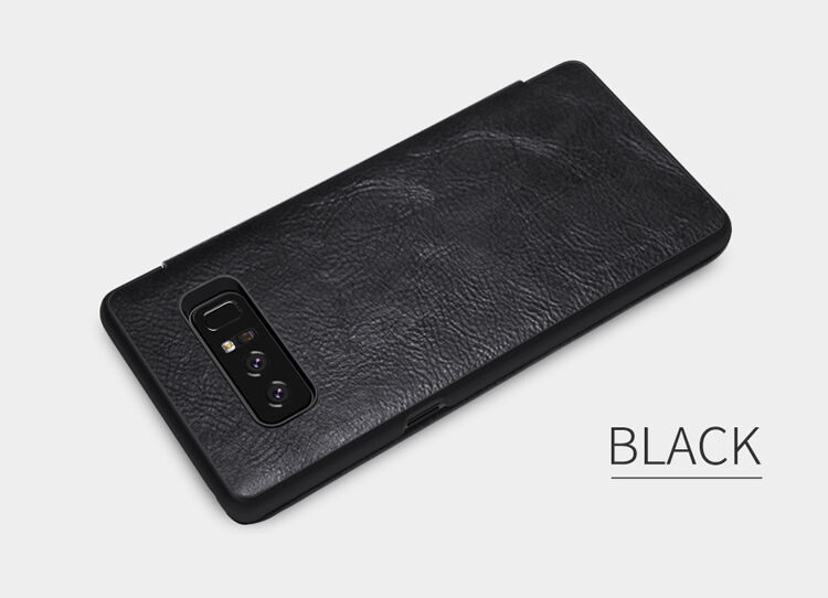 Husă flip Nillkin Qin, din piele, pentru Samsung Galaxy Note 8 - negru