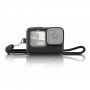 Puluz husă din silicon pentru cameră GoPro HERO9 cu buclă și capac pe obiectiv - negru