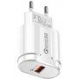 Adaptor încărcare rapidă 18W QC 3.0 pentru standuri wireless - alb