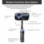 Bluetooth FM transmitter pentru mașină cu două porturi de încărcare USB și lumină de fundal - negru