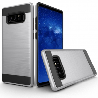 Carcasă cu textură șlefuită, pentru Samsung Galaxy Note 8 - argintiu