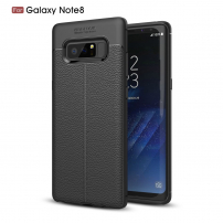 Husă Litchi, din piele, pentru Samsung Galaxy Note 8 - negru