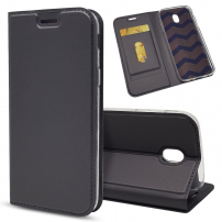 Husă flip din piele, pentru Samsung Galaxy J7 (2017) - negru