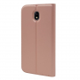 Husă flip din piele, pentru Samsung Galaxy J7 (2017) - roz-auriu