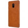 Husă flip Nillkin Qin, din piele, pentru Samsung Galaxy A8 Plus (2018) - maro