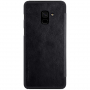 Husă flip Nillkin Qin, din piele, pentru Samsung Galaxy A8 (2018) - negru