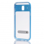 Carcasă transparentă, din plastic, cu stativ pentru Samsung Galaxy J5 (2017) - albastru