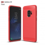 Carcasă din plastic cu textură șlefuită, pentru Samsung Galaxy S9 - roșu