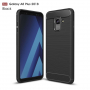 Carcasă din plastic cu textură șlefuită, pentru Samsung Galaxy A8 Plus (2018) - negru
