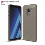Carcasă din plastic cu textură șlefuită, pentru Samsung Galaxy A8 Plus (2018) - gri