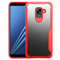 Carcasă din plastic rezistentă la șoc, pentru Samsung Galaxy A8 Plus (2018) - roșu