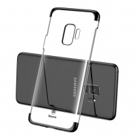 Carcasă transparentă Baseus Glitter, cu ramă, pentru Samsung Galaxy S9 - negru