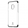 Carcasă transparentă Baseus Glitter, cu ramă, pentru Samsung Galaxy S9 - negru