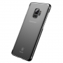 Carcasă transparentă Baseus Glitter, cu ramă, pentru Samsung Galaxy S9 - negru