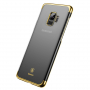 Carcasă transparentă Baseus Glitter, cu ramă, pentru Samsung Galaxy S9 - auriu