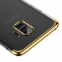 Carcasă transparentă Baseus Glitter, cu ramă, pentru Samsung Galaxy S9 - auriu