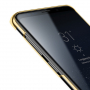 Carcasă transparentă Baseus Glitter, cu ramă, pentru Samsung Galaxy S9 - auriu