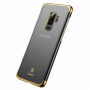 Carcasă transparentă Baseus Glitter, cu ramă, pentru Samsung Galaxy S9 Plus - auriu