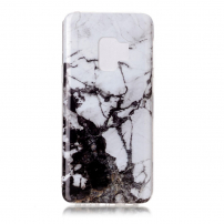 Carcasă din plastic marmură, pentru Samsung Galaxy S9 - alb-negru