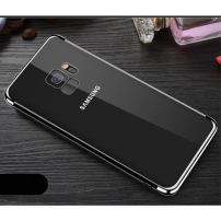 Carcasă transparentă Sulada, din plastic, cu ramă, pentru Samsung Galaxy S9 - negru