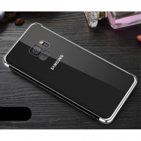 Carcasă transparentă Sulada, din plastic, cu ramă, pentru Samsung Galaxy S9 - argintiu