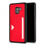 Husă din piele Dux Ducis Pocard, pentru Samsung Galaxy A8 (2018) - roșu