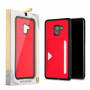 Husă din piele Dux Ducis Pocard, pentru Samsung Galaxy A8 Plus (2018) - roșu