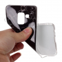 Carcasă din plastic marmură, pentru Samsung Galaxy A8 (2018) - negru