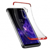 Carcasă Baseus Armor, din plastic transparent pentru Samsung Galaxy S9 Plus - roșu