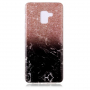 Carcasă din plastic marmură, pentru Samsung Galaxy A8 Plus (2018) - maro-negru