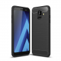Carcasă din plastic cu textură șlefuită, pentru Samsung Galaxy A6 (2018) - negru