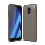Carcasă din plastic cu textură șlefuită, pentru Samsung Galaxy A6 (2018) - gri