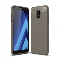 Carcasă din plastic cu textură șlefuită, pentru Samsung Galaxy A6 (2018) - gri