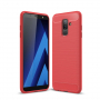 Carcasă din plastic cu textură șlefuită, pentru Samsung Galaxy A6 Plus (2018) - roșu