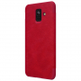 Husă flip Nillkin Qin, din piele, pentru Samsung Galaxy A6 (2018) - roșu