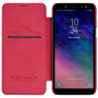Husă flip Nillkin Qin, din piele, pentru Samsung Galaxy A6 (2018) - roșu