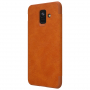 Husă flip Nillkin Qin, din piele, pentru Samsung Galaxy A6 (2018) - maro